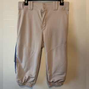 Men’s Alleson Gray Baseball Knickers w/ Blue Piping